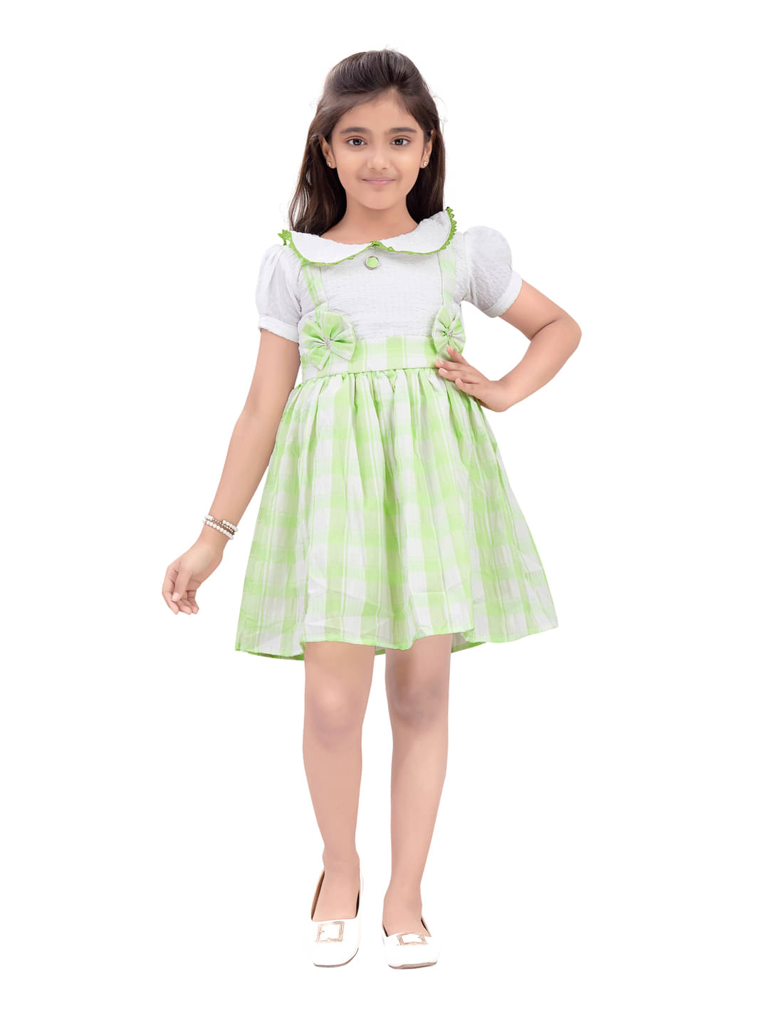 Aarika Cotton Frock For Girls ( Pack of 1 , Green ) Aarika Cotton Frock For Girls ( Pack of 1 , Green )