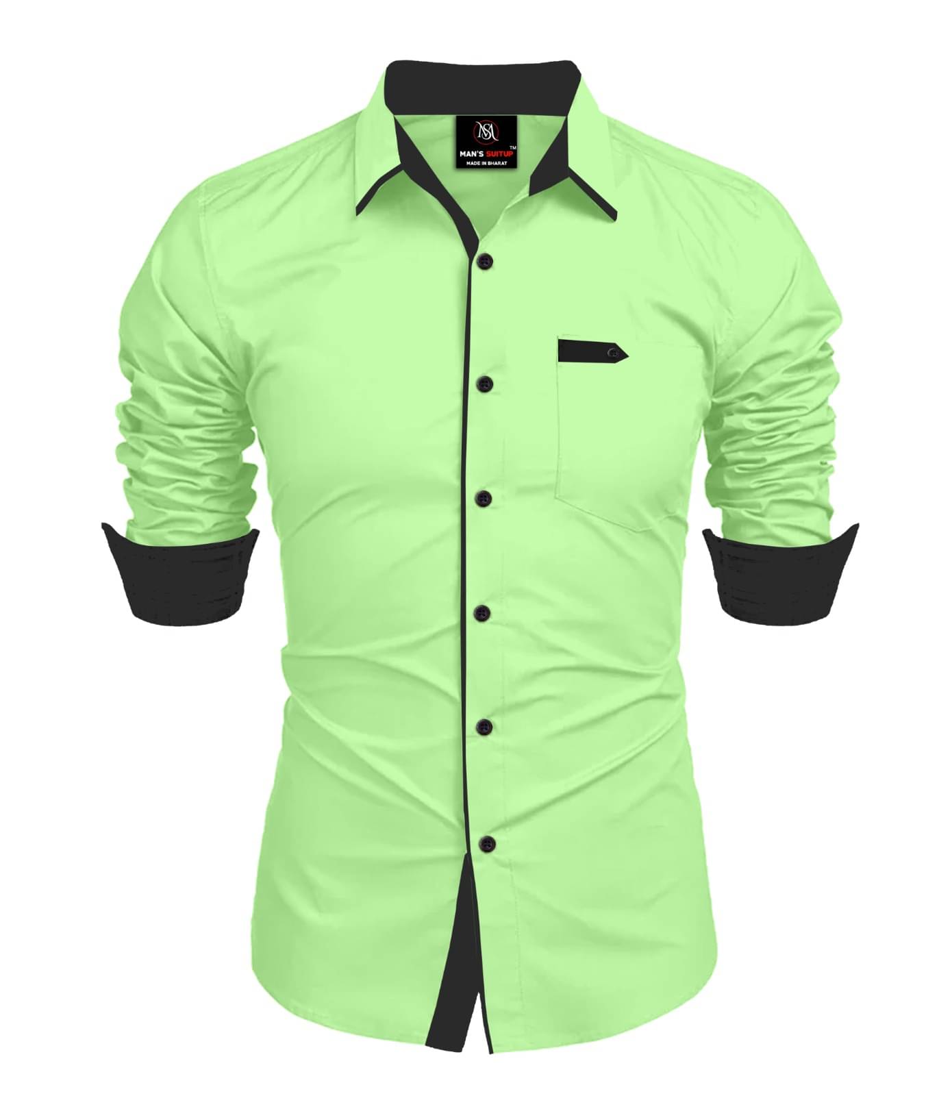     			BLACK DARK Cotton Blend Regular Fit Solids Full Sleeves Men's Casual Shirt - Green ( Pack of 1 )
