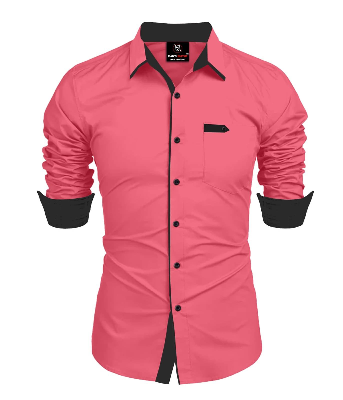     			BLACK DARK Cotton Blend Regular Fit Solids Full Sleeves Men's Casual Shirt - Peach ( Pack of 1 )
