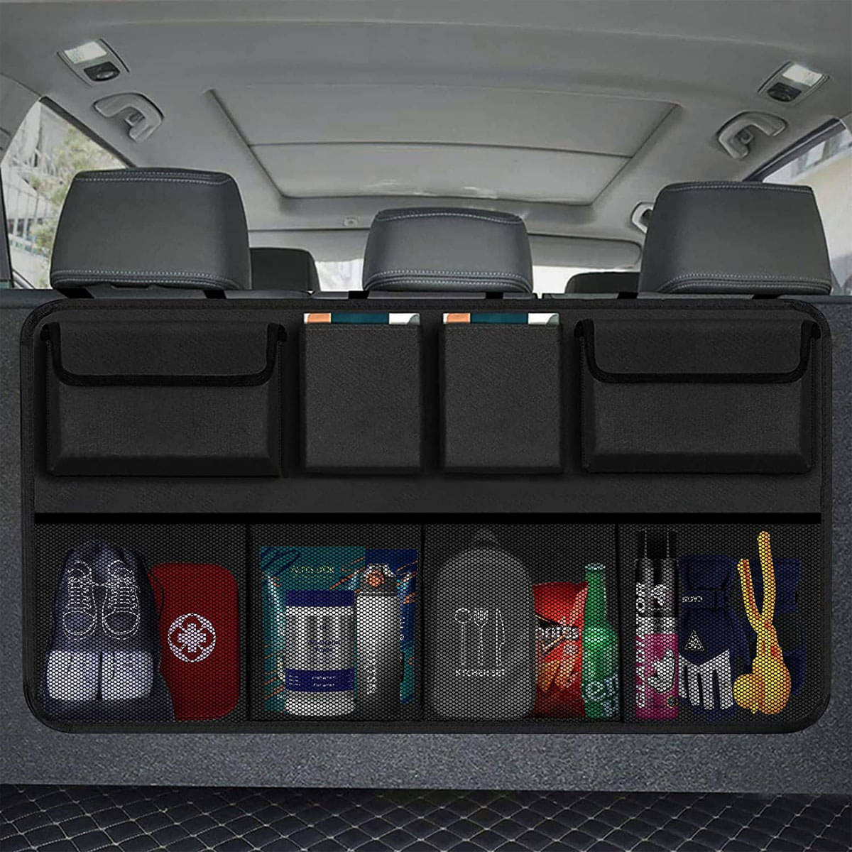     			CRAYLUXE Multi Pocket Organizer for Car Boot Black