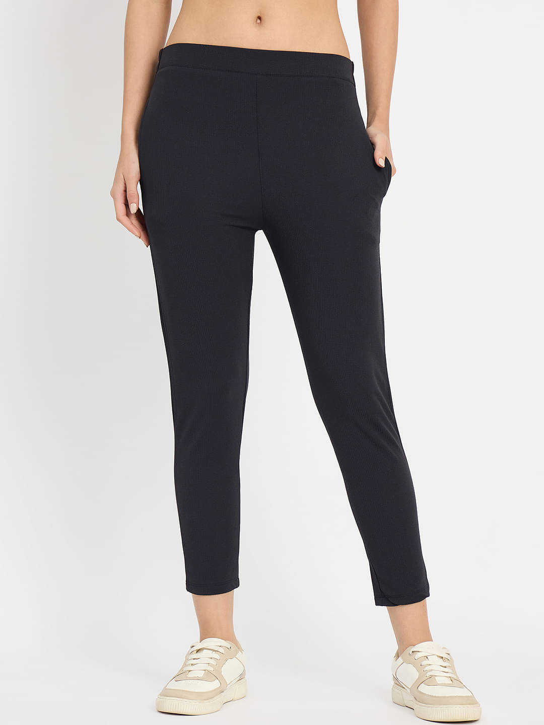     			Camey Women Viscose Casual Trousers ( Navy )