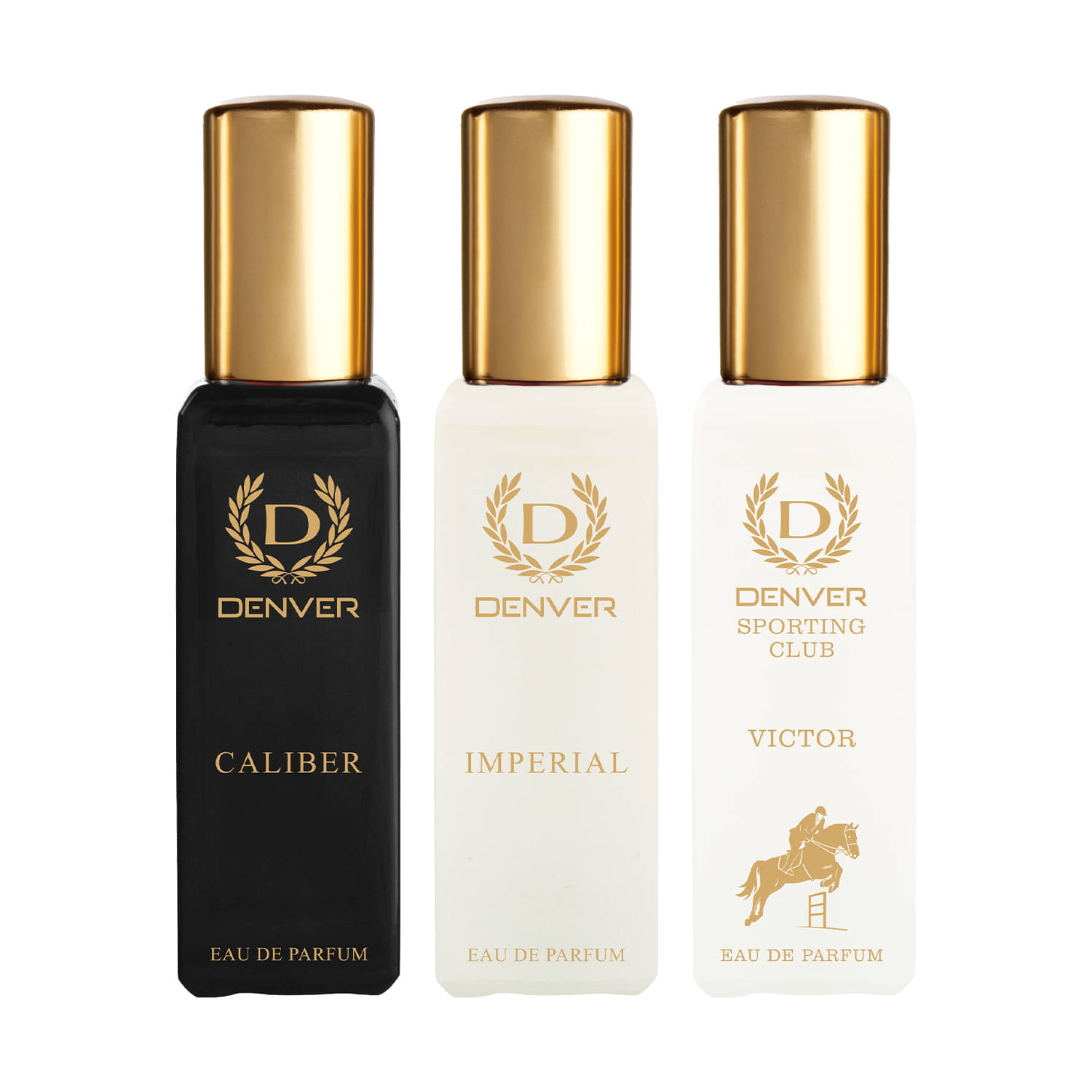 DENVER Caliber, Imperial & Victor Perfume Long Lasting Eau de Parfum For Men 20 ml Each (Pack of 2) DENVER Caliber, Imperial & Victor Perfume Long Lasting Eau de Parfum For Men 20 ml Each (Pack of 2)