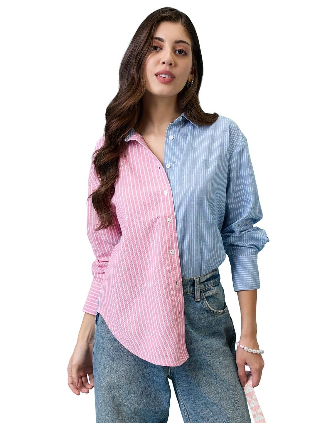     			Globus Women Cotton Blend Shirt ( Blue )