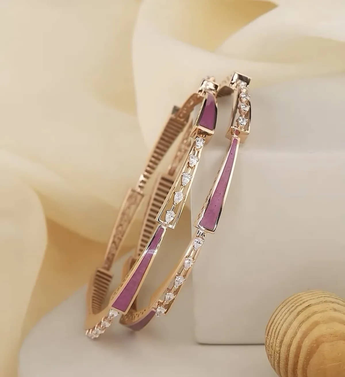     			GlowNest Rose Gold Bangle Set ( Pack of 1 )