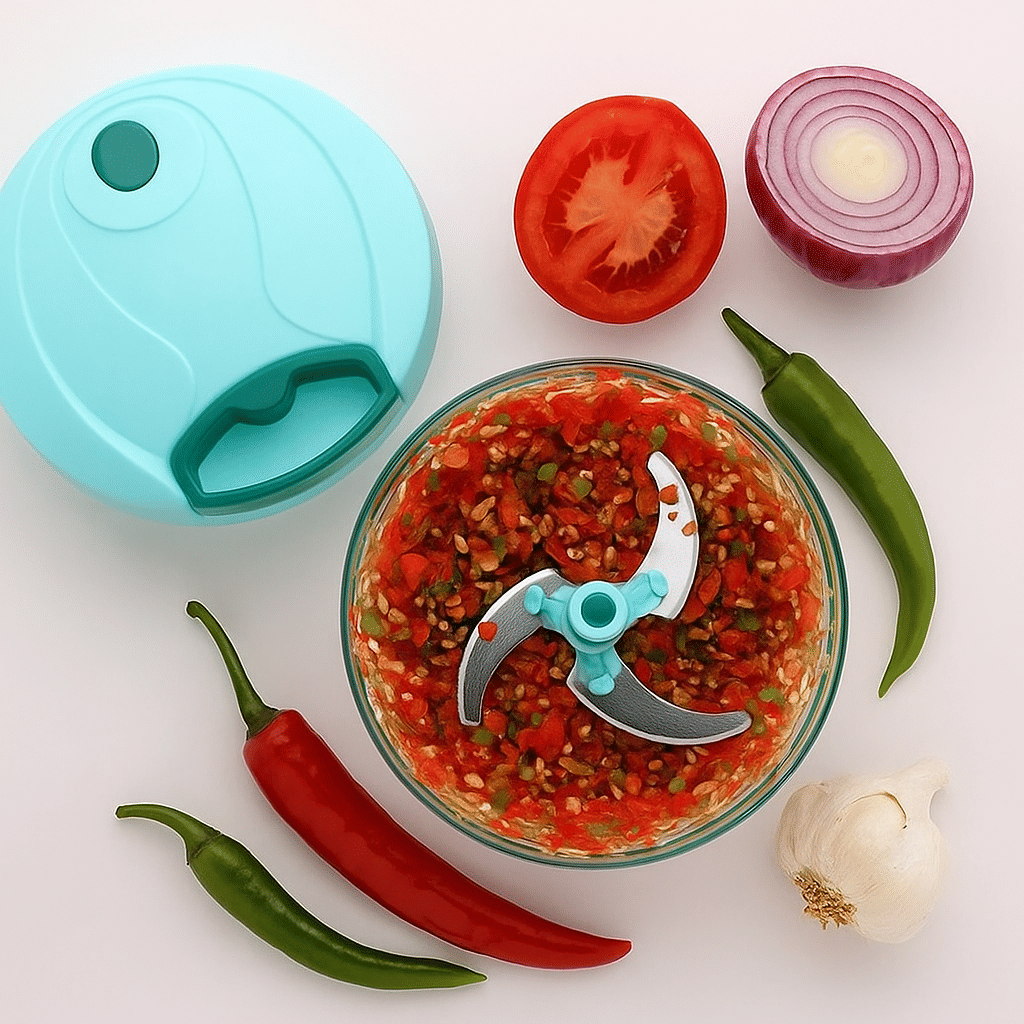     			Hand Pull String Vegetable Chopper | Manual Food Processor with Sharp Blades