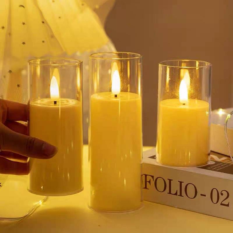     			Infispace White Pillar Candle 12.5 cm ( Pack of 3 )