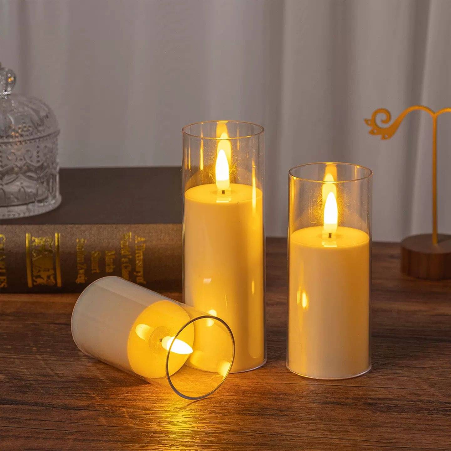     			Infispace Yellow Pillar Candle 10 cm ( Pack of 2 )