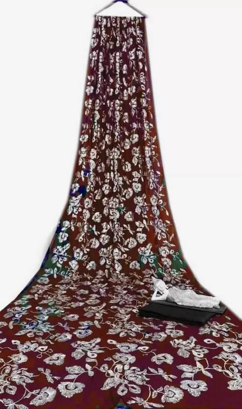     			JULEE Georgette Embroidered Regular Saree With Unstitched Blouse Piece ( Red )