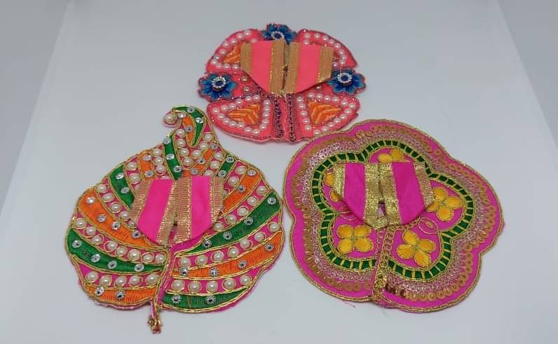     			KRIDHARA FOUNDATION Laddu Gopal Multicolor Cotton Dress ( Pack of 3 )