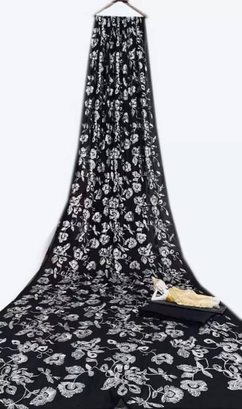     			KV Fashion Georgette Embroidered Regular Saree With Unstitched Blouse Piece ( Multicolor 3 )