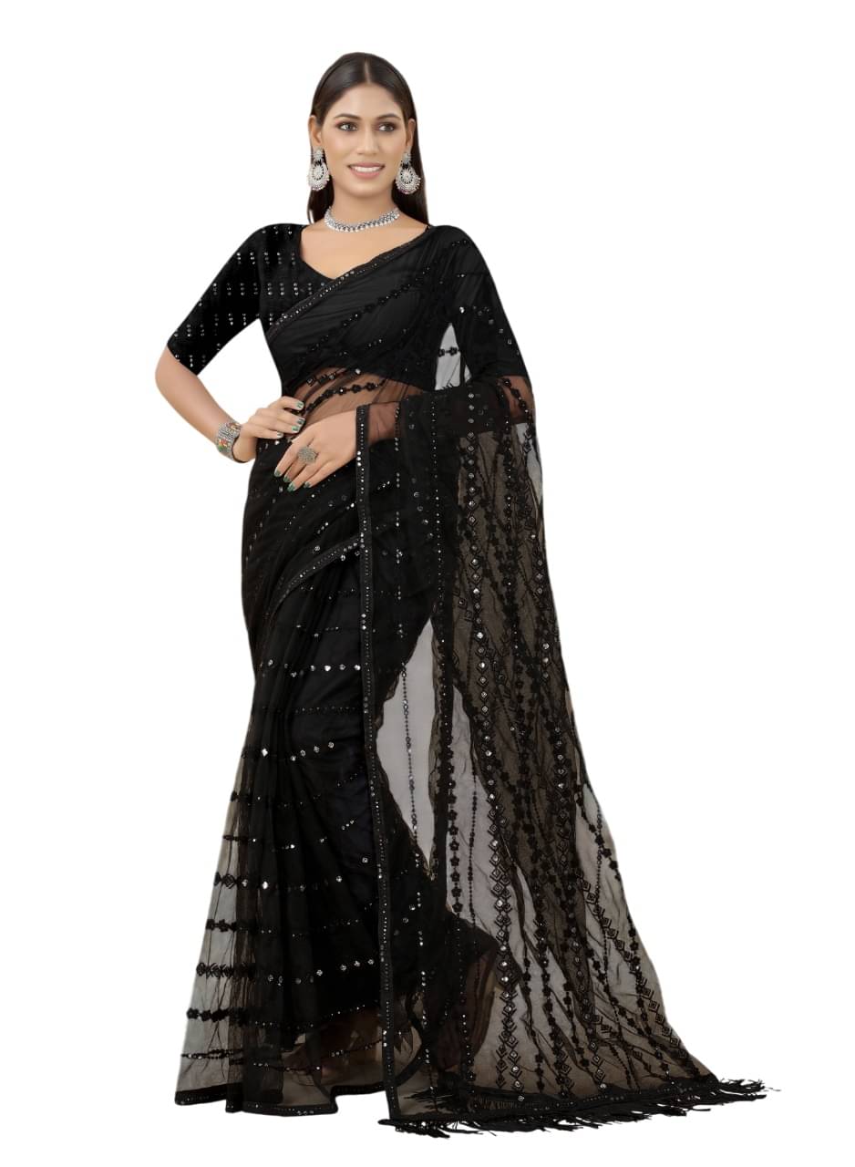 KV Fashion Georgette Embroidered Regular Saree With Unstitched Blouse Piece ( Multicolor 2 ) KV Fashion Georgette Embroidered Regular Saree With Unstitched Blouse Piece ( Multicolor 2 )