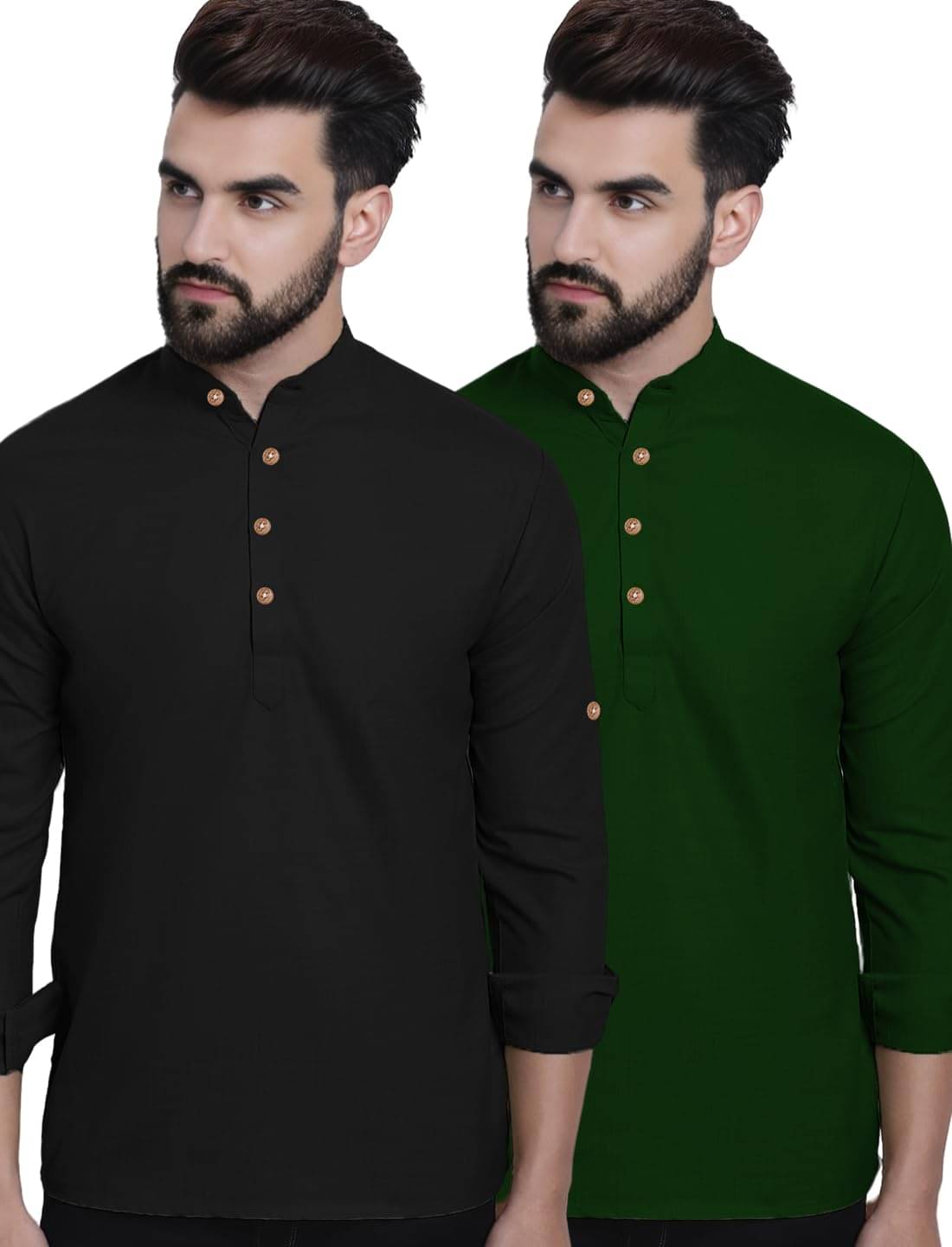 LENIA Green Blended Men's Regular Kurta ( Pack of 2 ) LENIA Green Blended Men's Regular Kurta ( Pack of 2 )