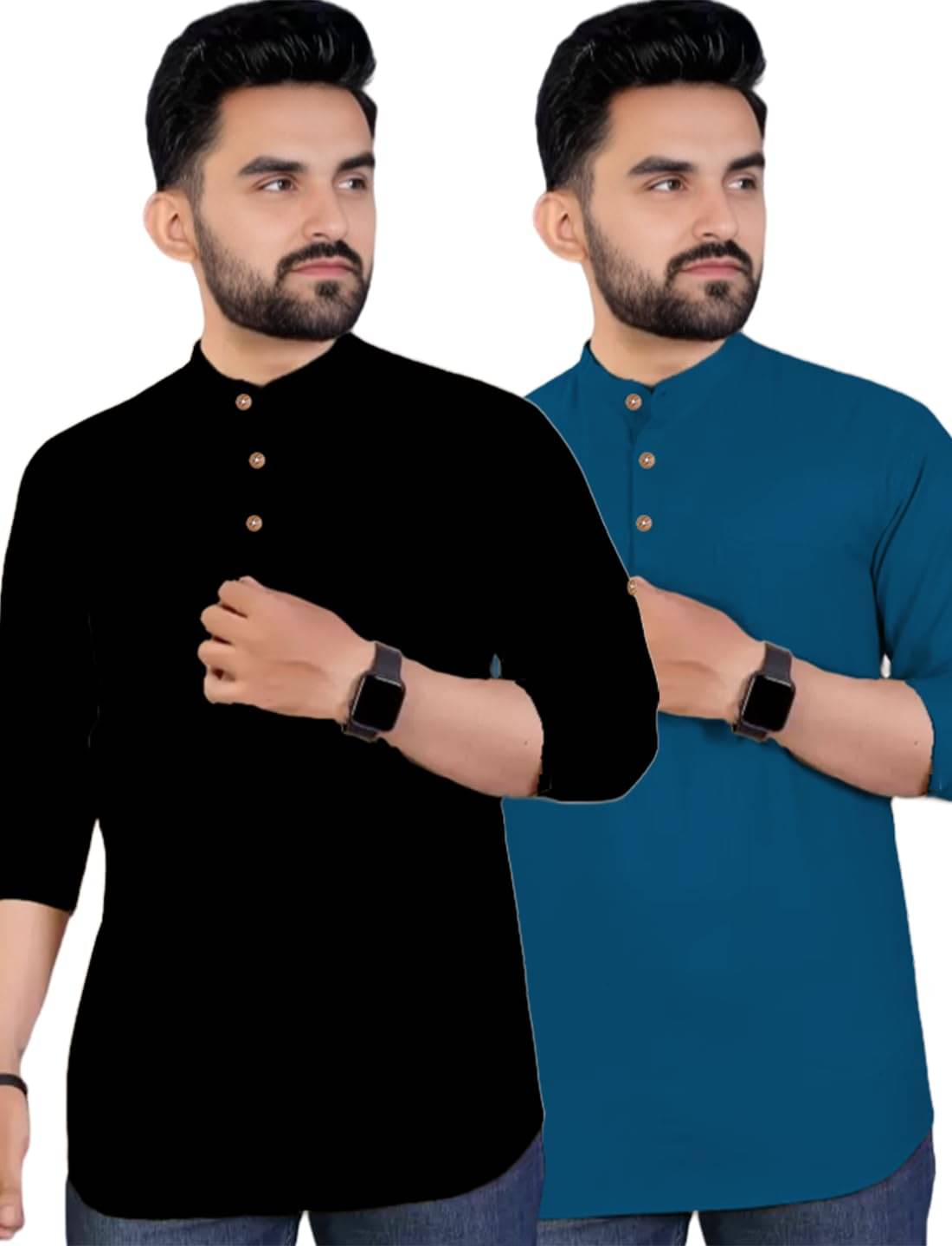     			LENIA Indigo Blended Men's Regular Kurta ( Pack of 2 )
