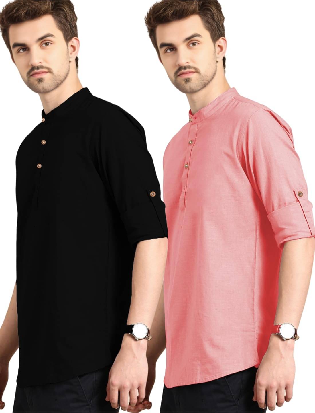     			LENIA Peach Blended Men's Regular Kurta ( Pack of 2 )
