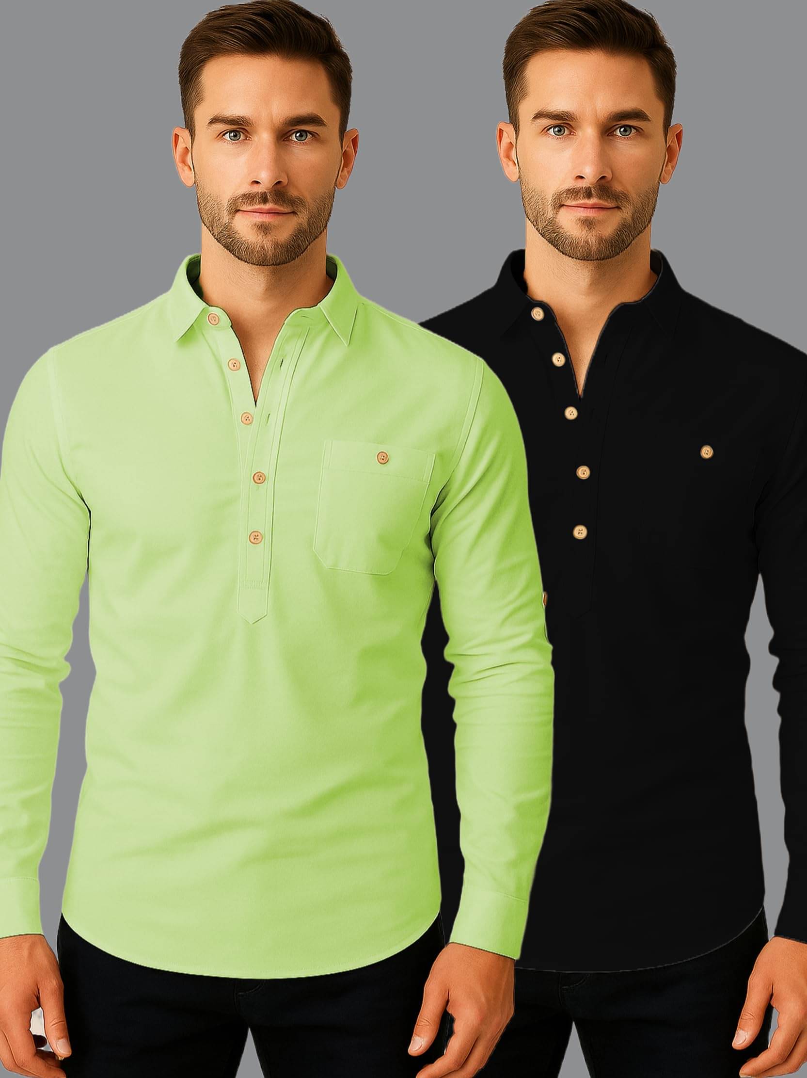 LENIA Purple Blended Men's Regular Kurta ( Pack of 2 ) LENIA Purple Blended Men's Regular Kurta ( Pack of 2 )