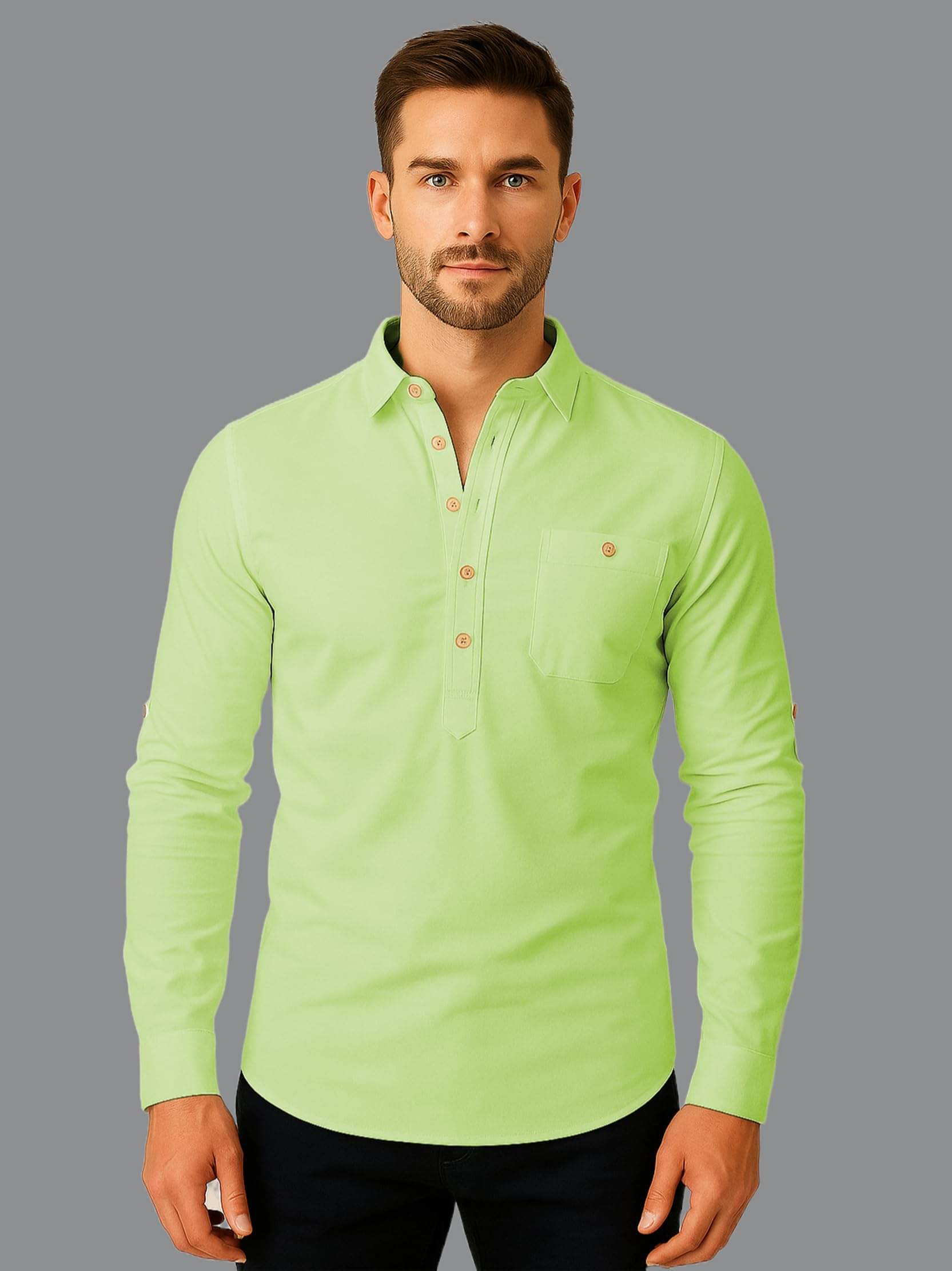 LENIA Sea Green Blended Men's Regular Kurta ( Pack of 1 ) LENIA Sea Green Blended Men's Regular Kurta ( Pack of 1 )