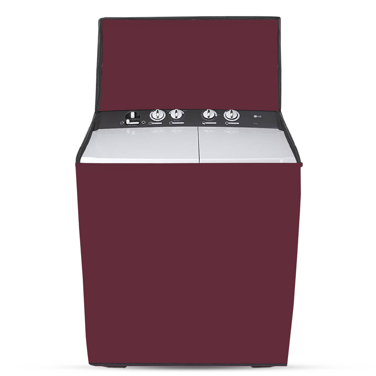 LEORBIX Semi-Automatic Washing Machine Cover Compatiable For 7 kg - Maroon LEORBIX Semi-Automatic Washing Machine Cover Compatiable For 7 kg - Maroon