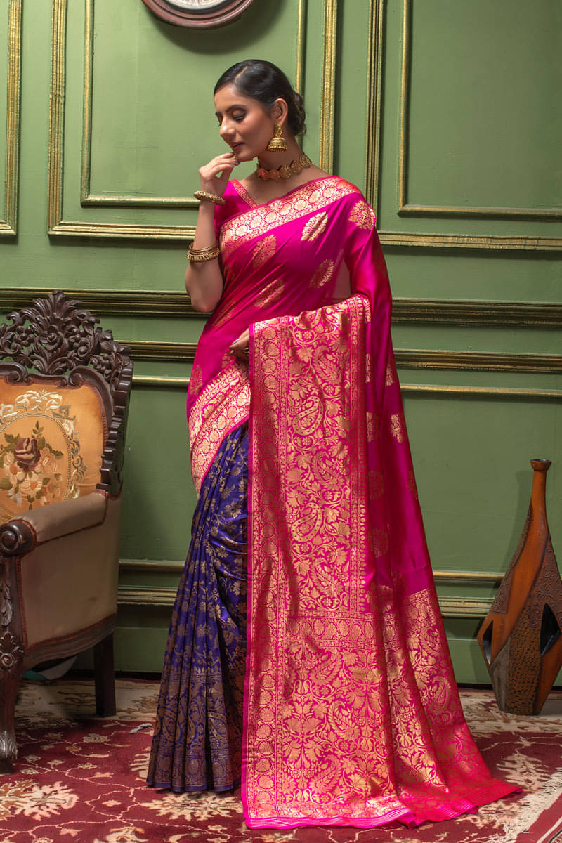 Lilots Silk Blend Self Design Regular Saree With Unstitched Blouse Piece ( Pink ) Lilots Silk Blend Self Design Regular Saree With Unstitched Blouse Piece ( Pink )