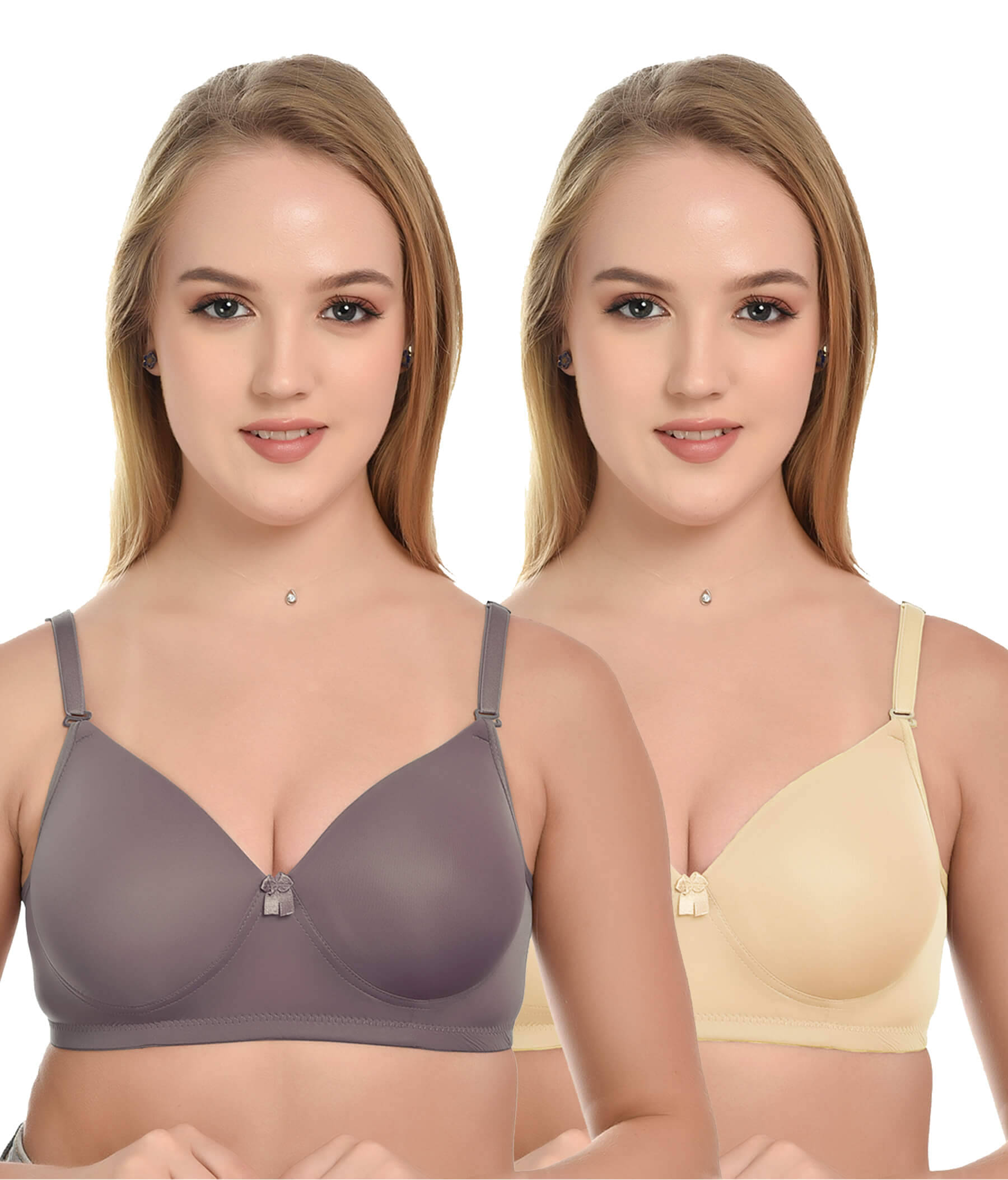 Lushmod Pack of 2 Lycra Lightly Padded T-Shirt Bra For Women ( Multicolor 3 ) Lushmod Pack of 2 Lycra Lightly Padded T-Shirt Bra For Women ( Multicolor 3 )