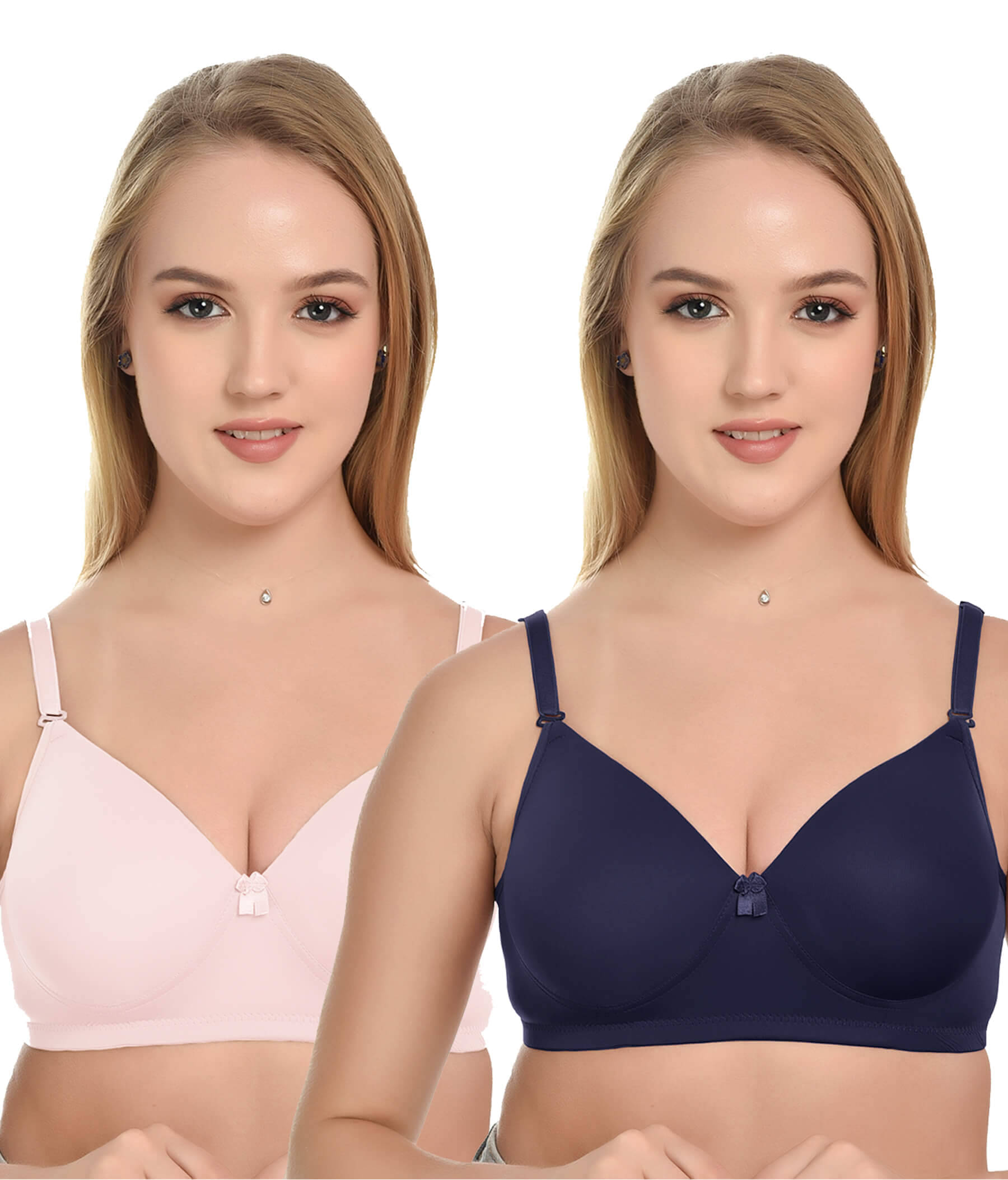 Lushmod Pack of 2 Lycra Lightly Padded T-Shirt Bra For Women ( Multicolor 1 ) Lushmod Pack of 2 Lycra Lightly Padded T-Shirt Bra For Women ( Multicolor 1 )