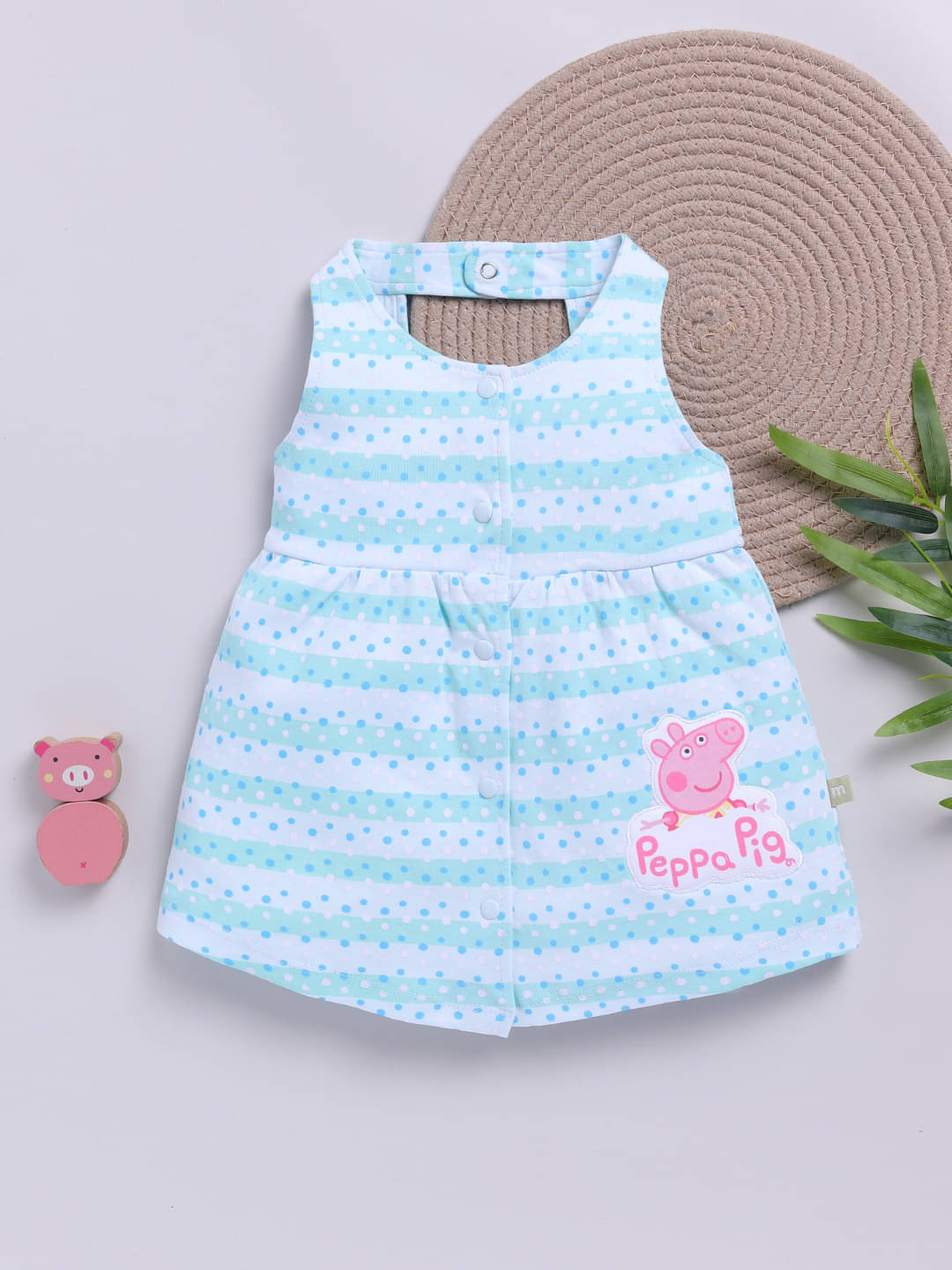     			Mom's Love Cotton Frock For Baby Girls ( Pack of 1 , Blue )