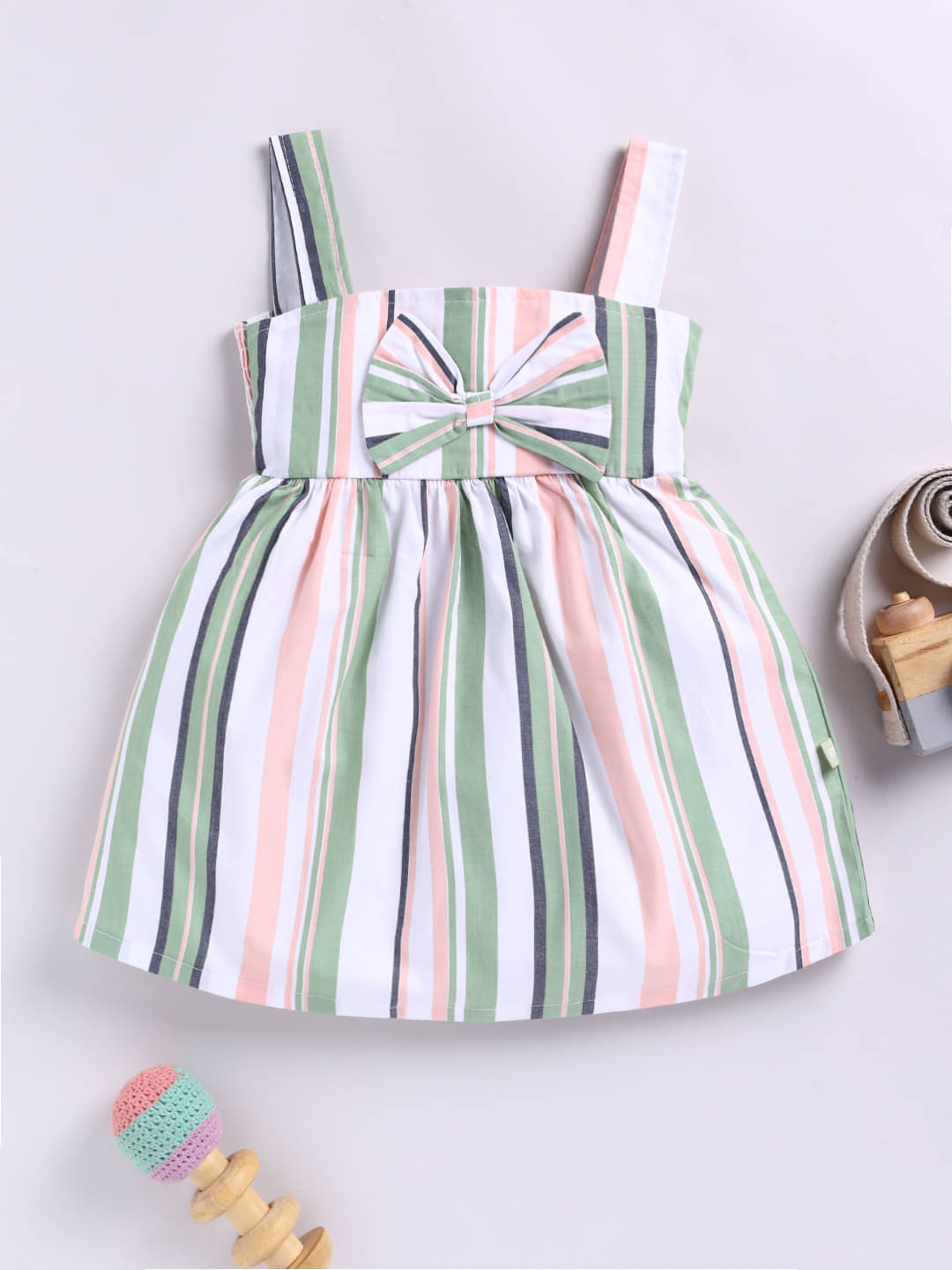    			Mom's Love Cotton Frock For Baby Girls ( Pack of 1 , Green )