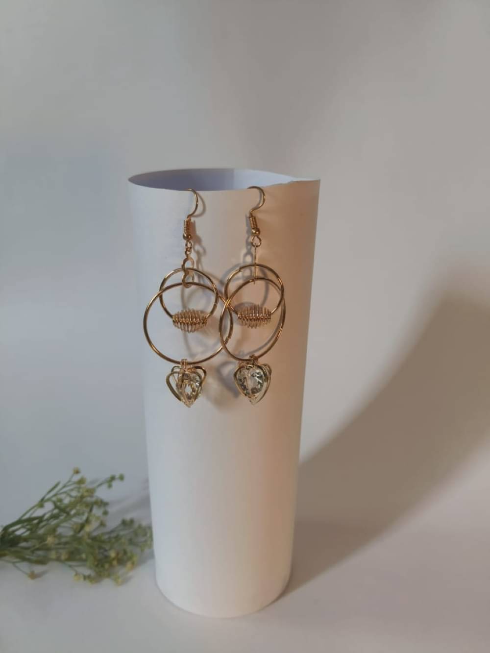     			Nayakstore Golden Hoops Earrings ( Pack of 1 )