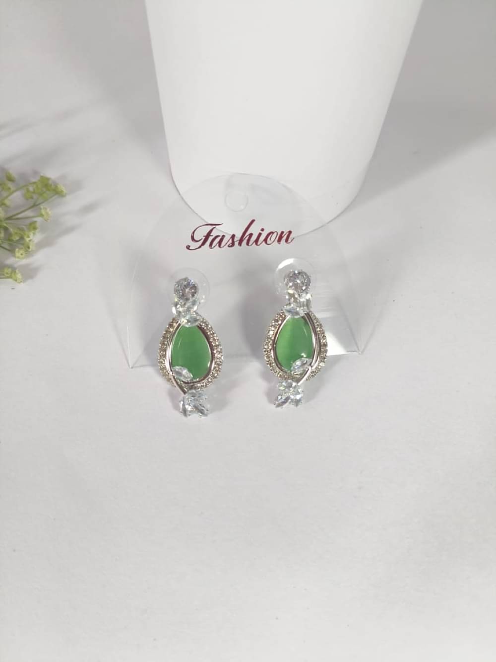     			Nayakstore Green Stud Earrings ( Pack of 1 )