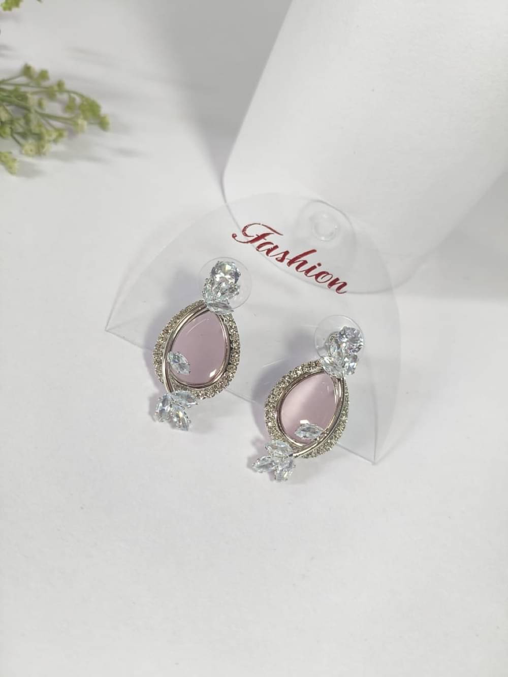     			Nayakstore Light Pink Stud Earrings ( Pack of 1 )