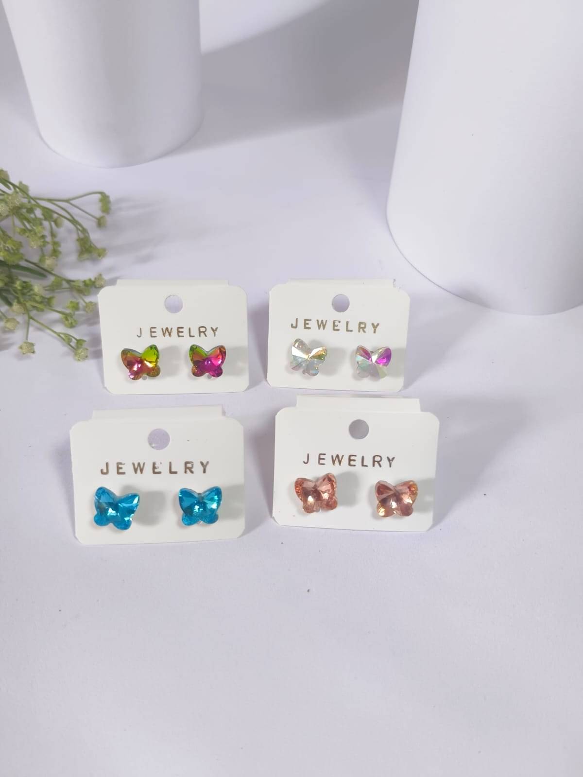     			Nayakstore Multi Color Stud Earrings ( Pack of 4 )