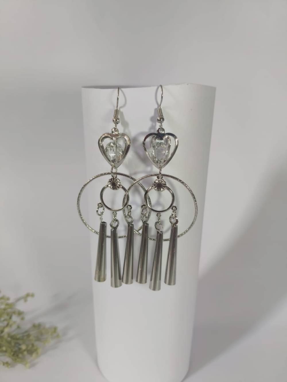     			Nayakstore Silver Hoops Earrings ( Pack of 1 )