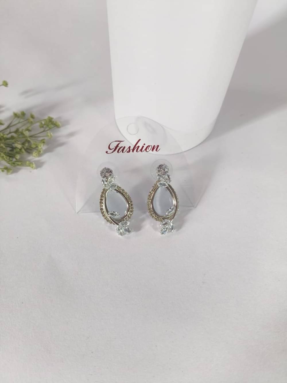     			Nayakstore Silver Stud Earrings ( Pack of 1 )