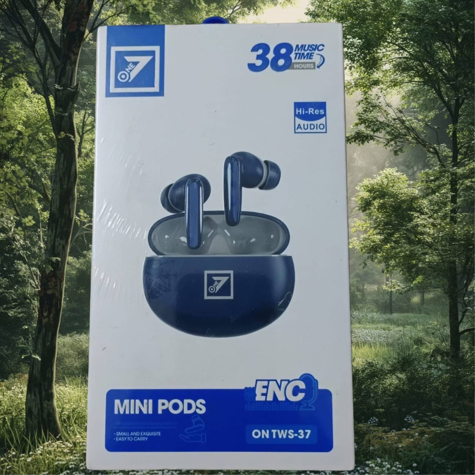     			One7 Mini Pods ON TWS-37 Wireless Earbuds | Bluetooth TWS Earphones with 38 Hours Playtime, ENC Noise Cancellation, Hi-Res Audio, Deep Bass, Type-C Fast Charging | Stylish Mini Pods for Gaming, Music, Calls & Travel