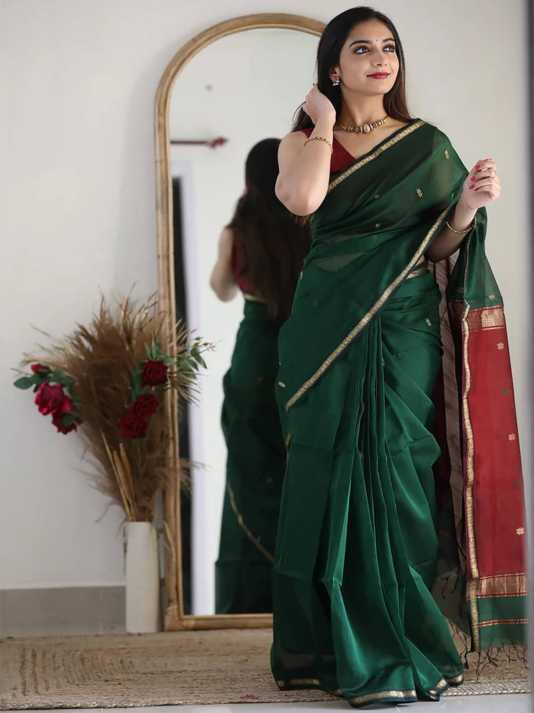 PEER STORE Cotton Silk Woven Banarasi saree With Unstitched Blouse Piece ( Multicolor 7 )     			PEER STORE Cotton Silk Woven Banarasi saree With Unstitched Blouse Piece ( Multicolor 7 )