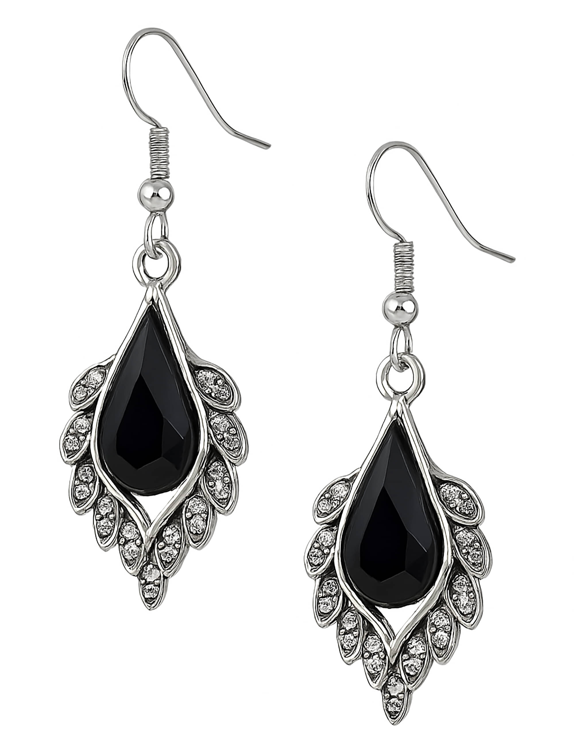     			RANEM Black Drop Earrings ( Pack of 1 )