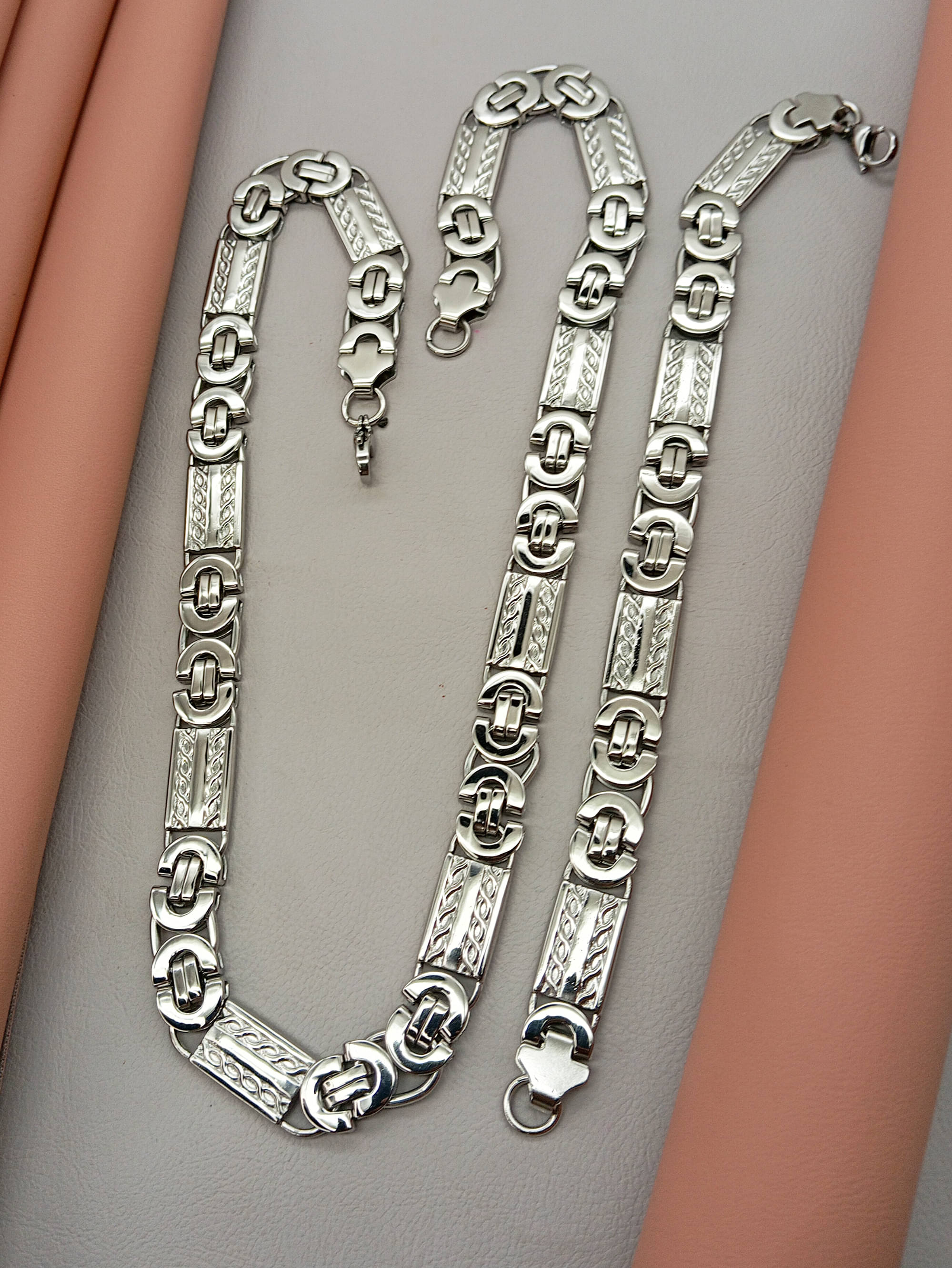     			SHANKHRAJ MA LL Silver Plated Chains Combo ( Set of 1 )