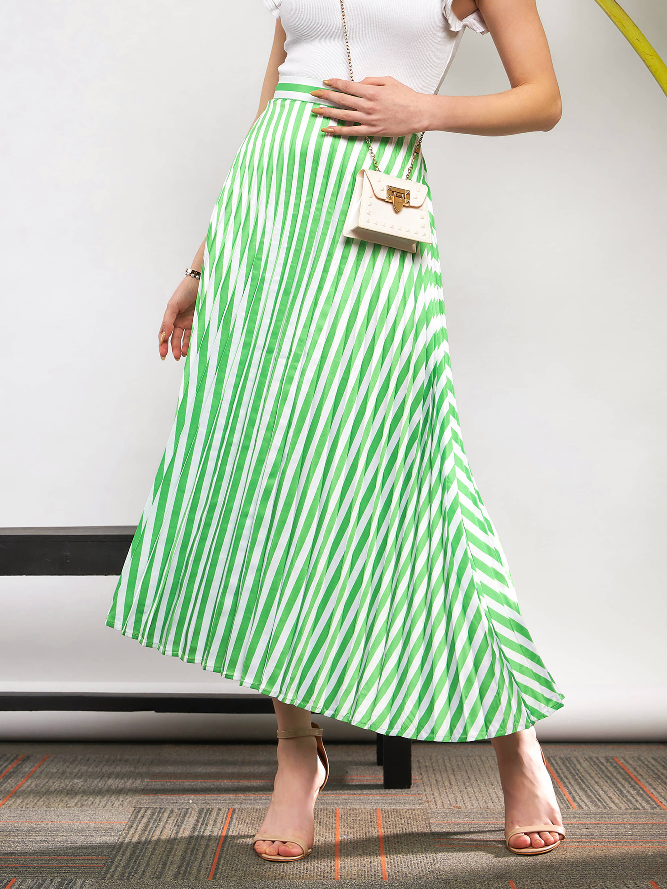 Sassafras Green Polyester Women's Flared Skirt ( Pack of 1 ) Sassafras Green Polyester Women's Flared Skirt ( Pack of 1 )