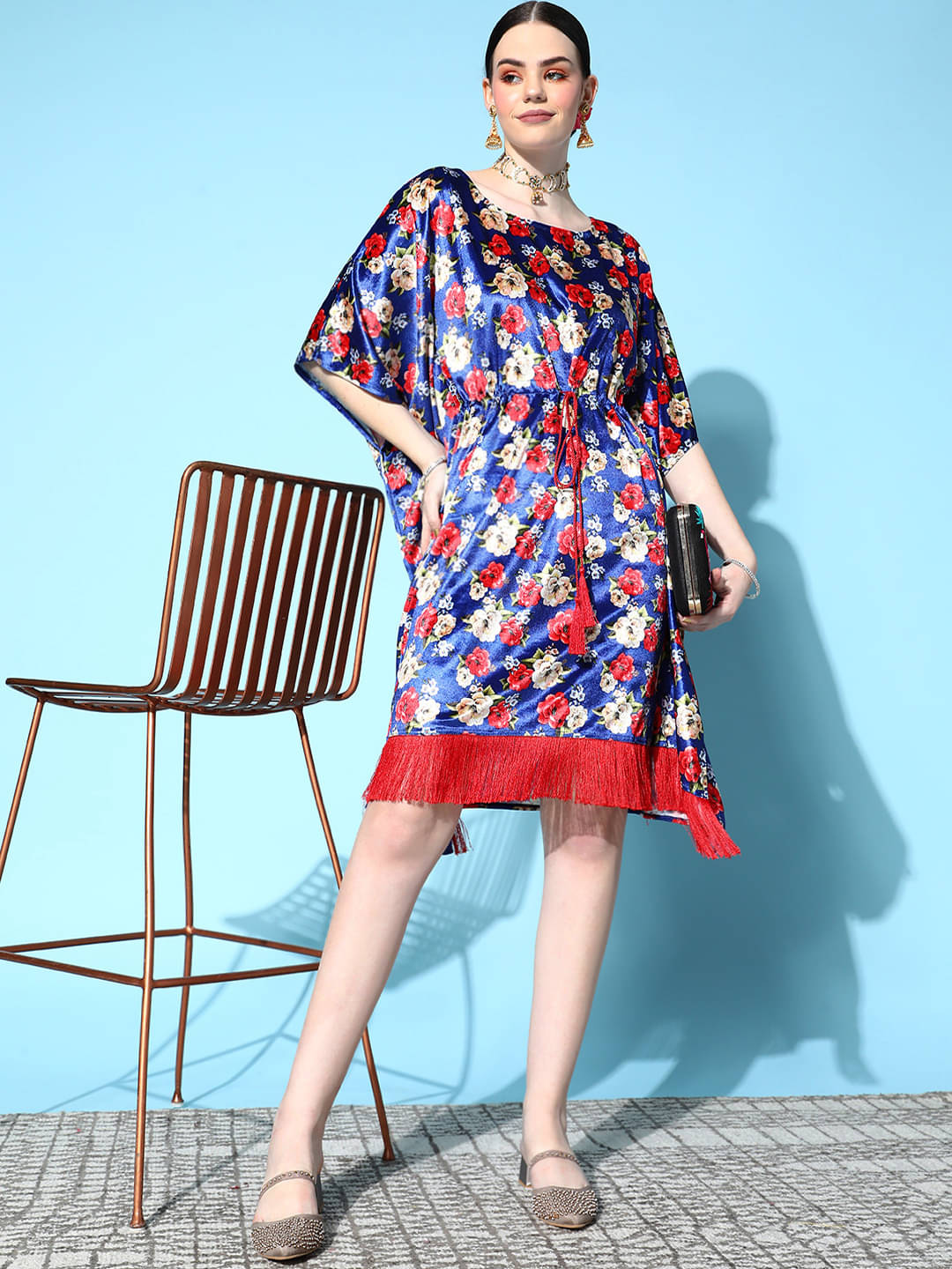    			Shae by SASSAFRAS Women Polyester Kaftan ( Blue )