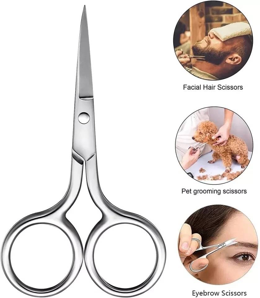     			"Straight Scissors for Mustache, Nose Hair & Embroidery - 4.5 Inch Precision Grooming Tool"