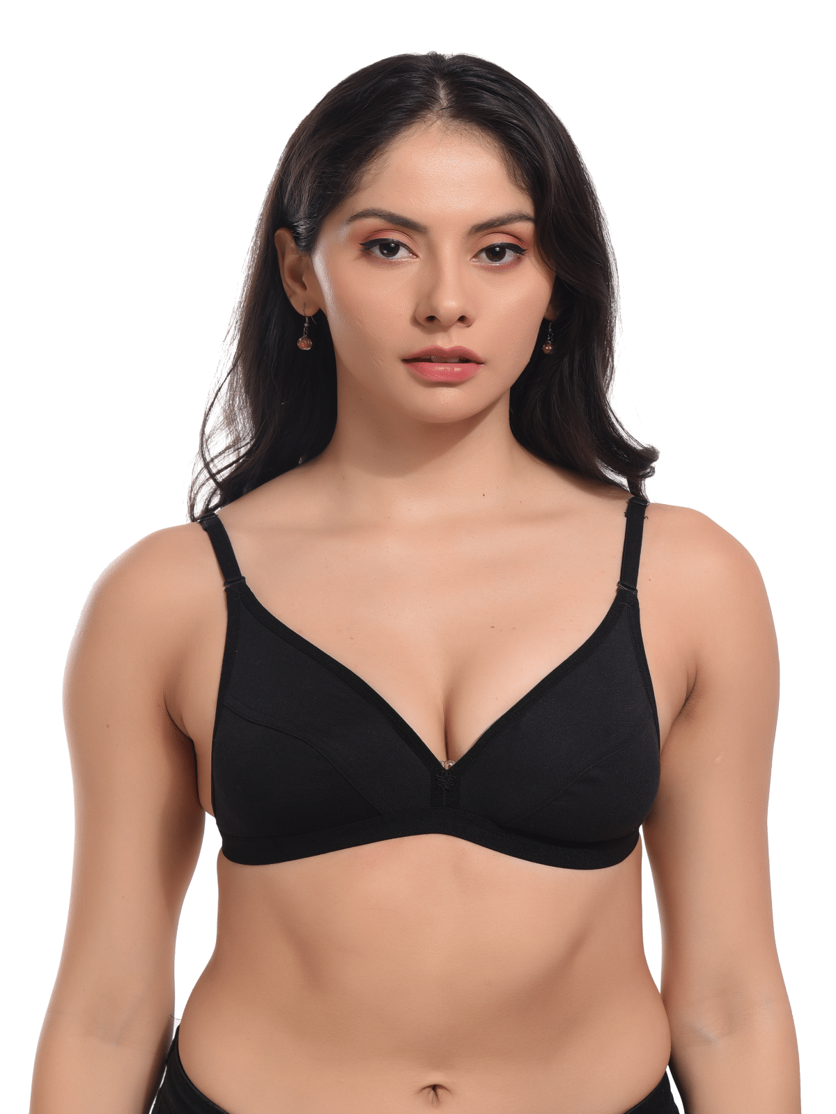 bodyaan Pack of 1 Cotton Blend Non Padded Push Up Bra For Women ( Black ) bodyaan Pack of 1 Cotton Blend Non Padded Push Up Bra For Women ( Black )