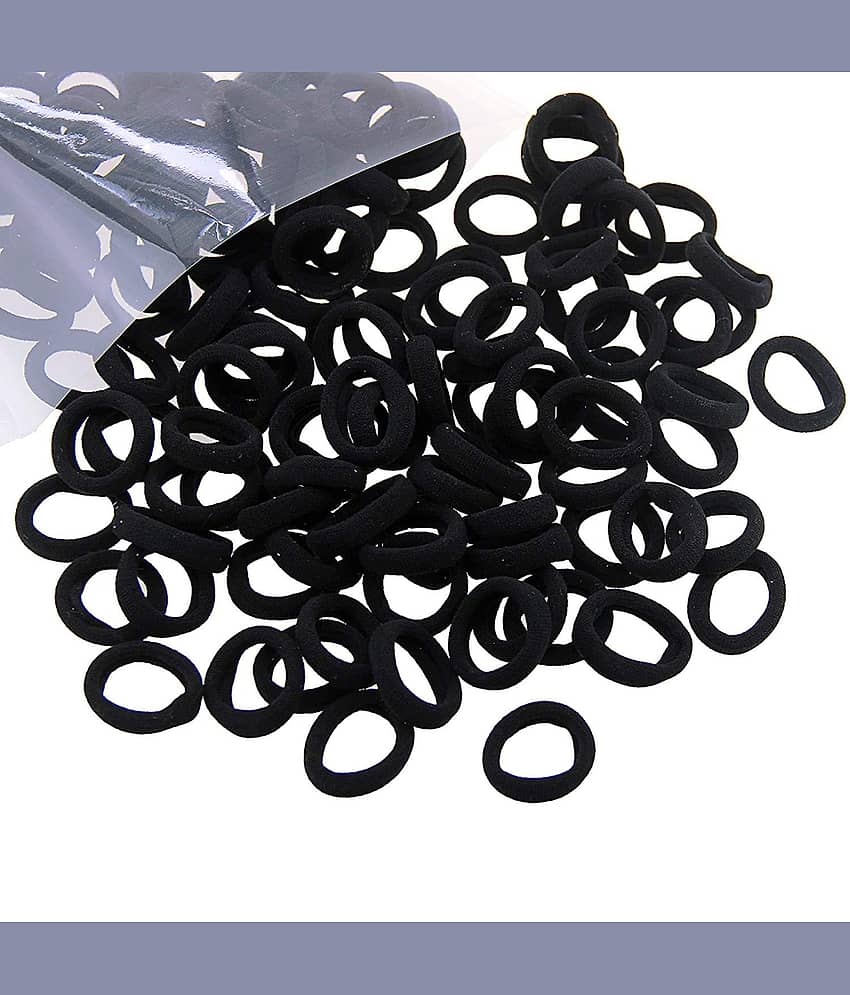 100pcs Small Mini Rubberbands Hair Ties for Girls (100pcs Black Bands) - Jewellery Sets | Buy online on ZillyBuy