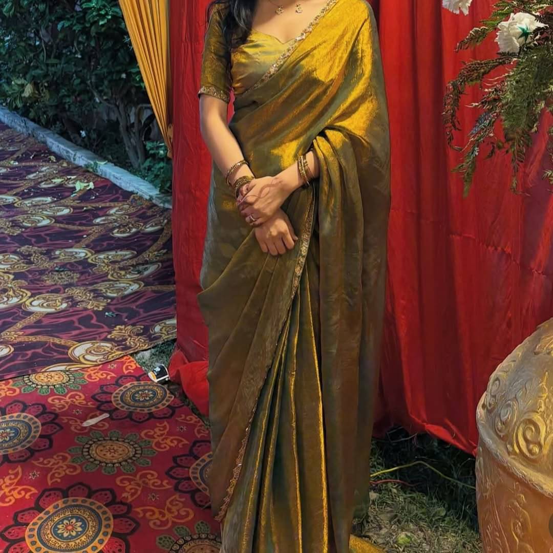     			ANAND SAREES Silk Blend Solid Ilkal Saree With Unstitched Blouse Piece ( MUSTARD )