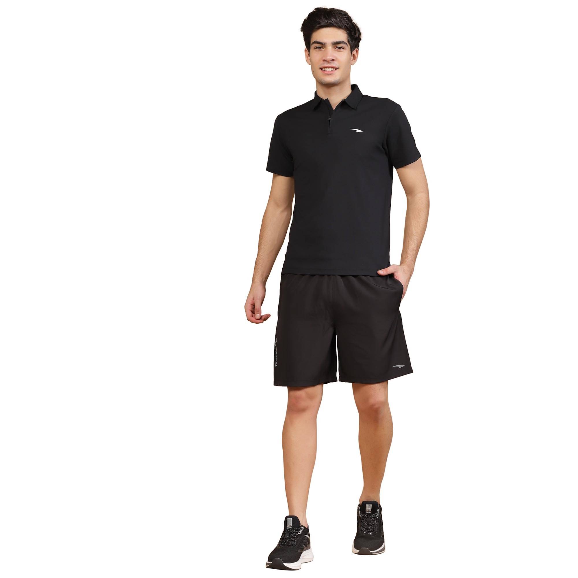     			ASIAN Men Polyester Regular Fit Solid Polo T Shirt ( Black )