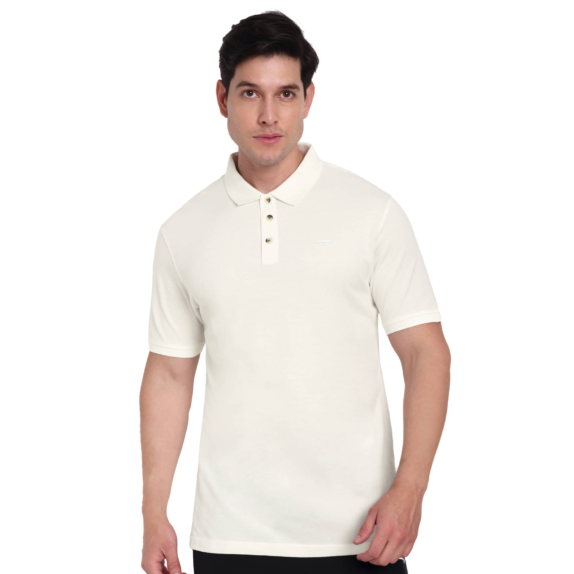     			ASIAN Men Polyester Regular Fit Solid Polo T Shirt ( White )
