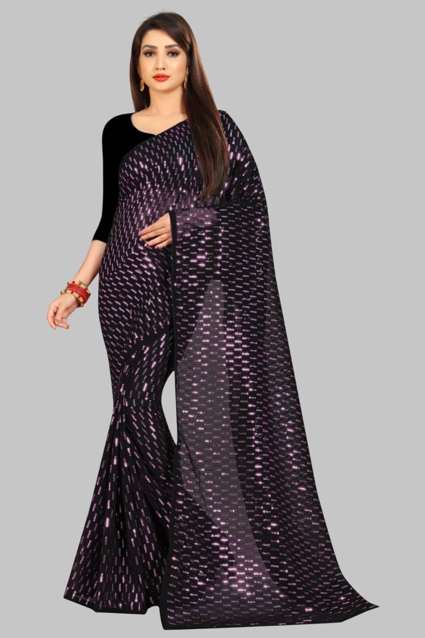     			Apnisha Georgette Embroidered Regular Saree With Unstitched Blouse Piece ( Multicolor )