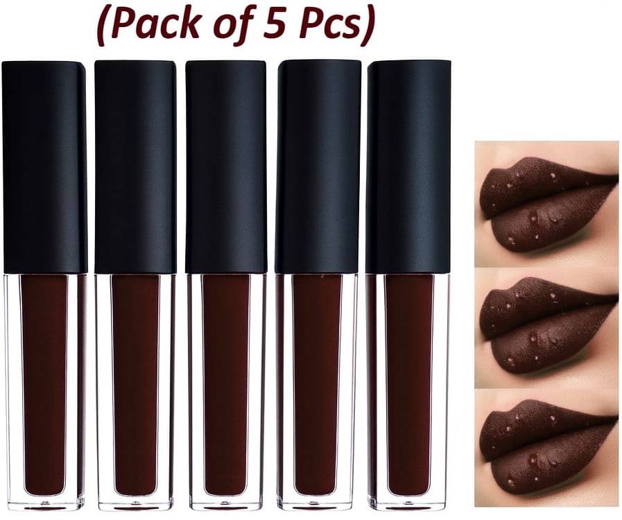     			BLUSHIS Brown Matte Smudge Free Liquid Lipstick ( Pack of 5 )