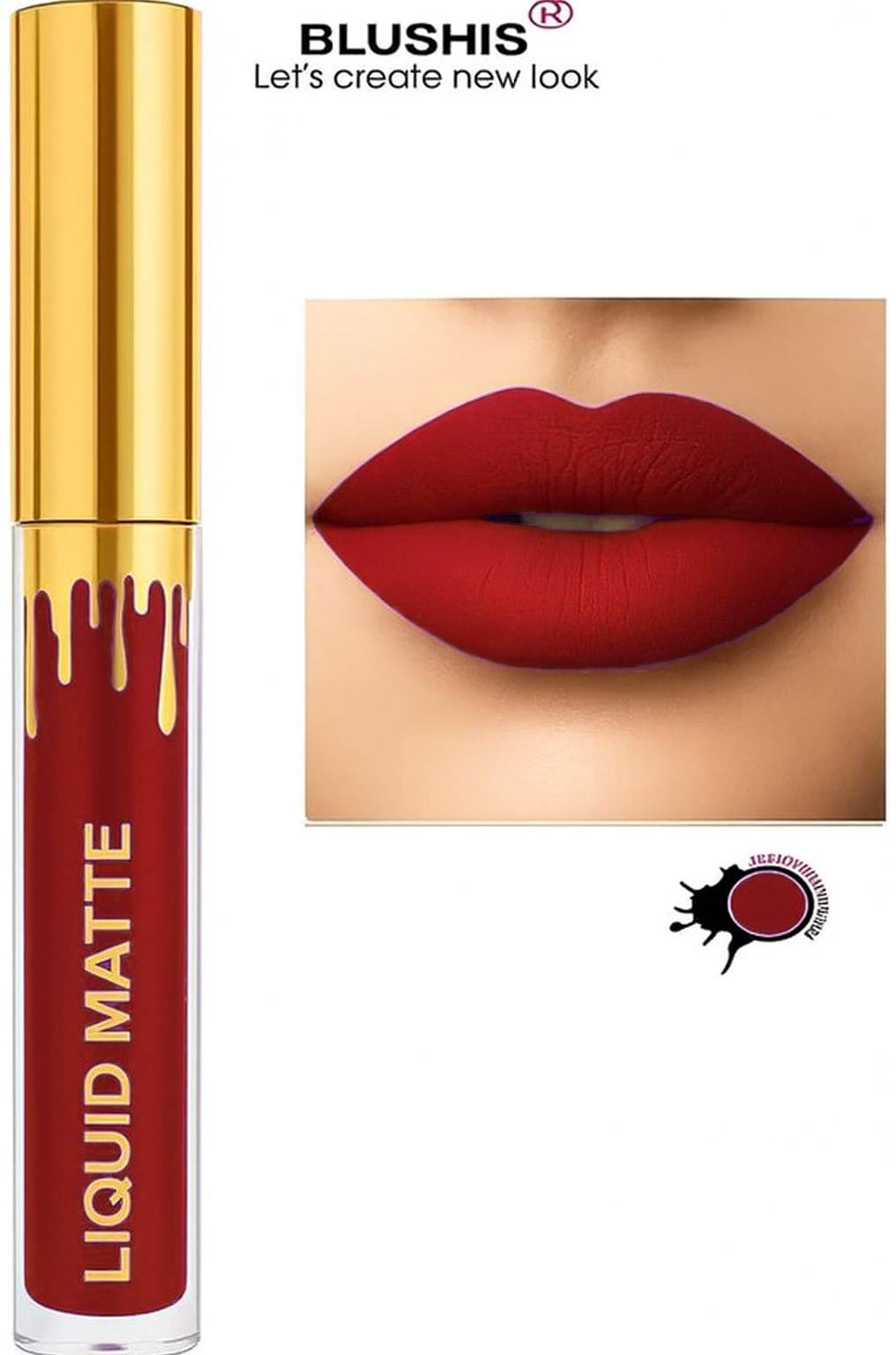     			BLUSHIS Maroon Matte Smudge Free Liquid Lipstick ( Pack of 1 )