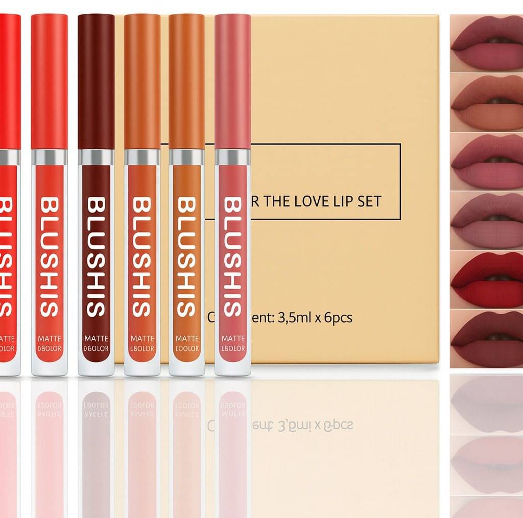     			BLUSHIS Multi Matte Smudge Free Liquid Lipstick ( Pack of 6 )