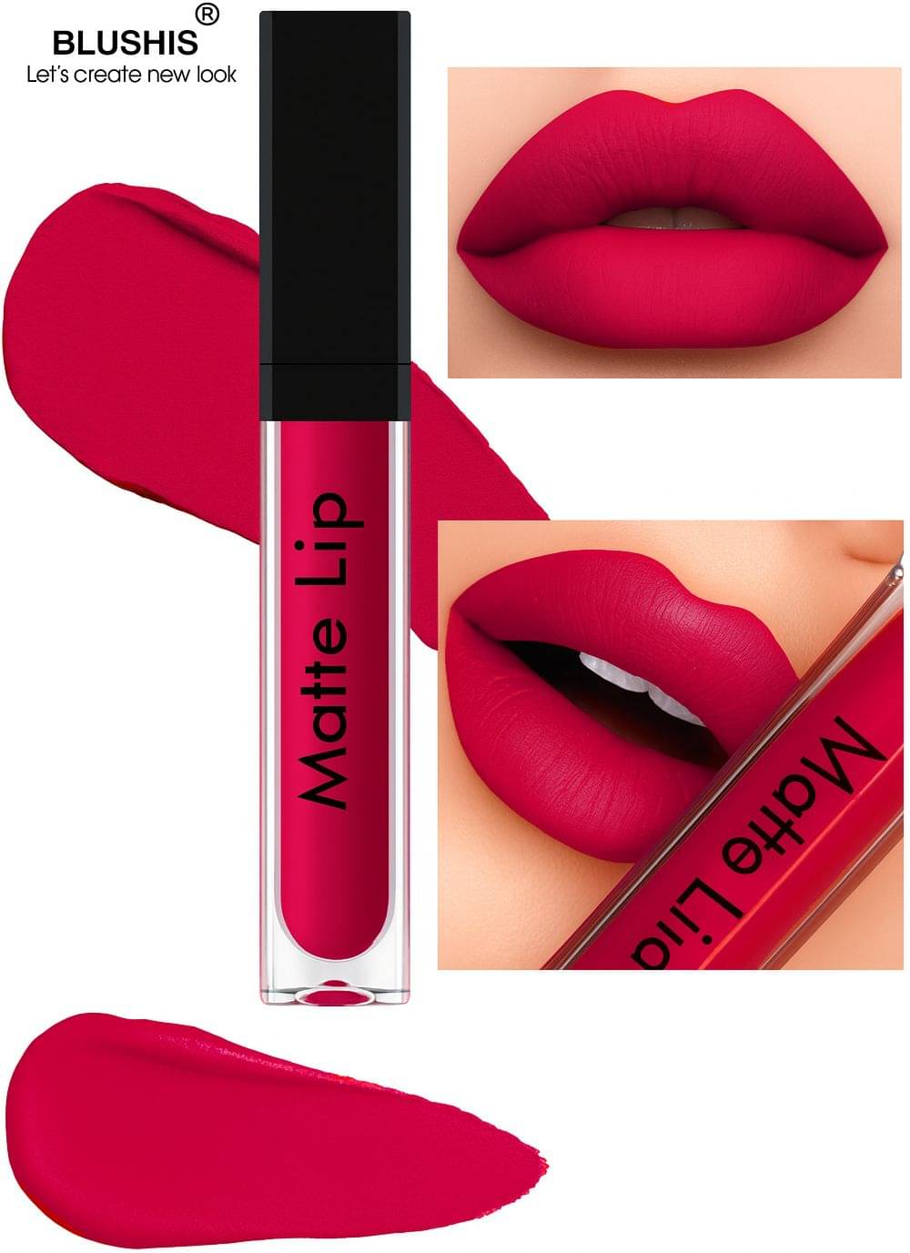     			BLUSHIS Pink Matte Smudge Free Liquid Lipstick ( Pack of 1 )
