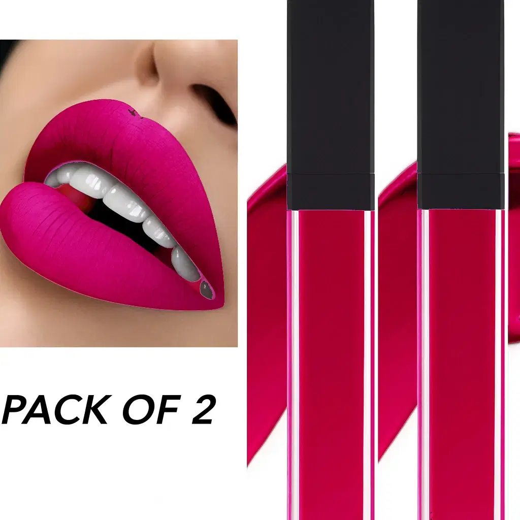     			BLUSHIS Pink Matte Smudge Free Liquid Lipstick ( Pack of 2 )